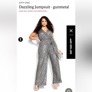Silver sequin jumpsuit
